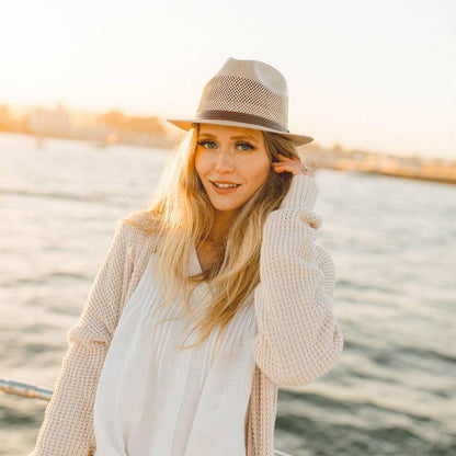 Tuscany Tan Straw Fedora Hat by American Hat Makers