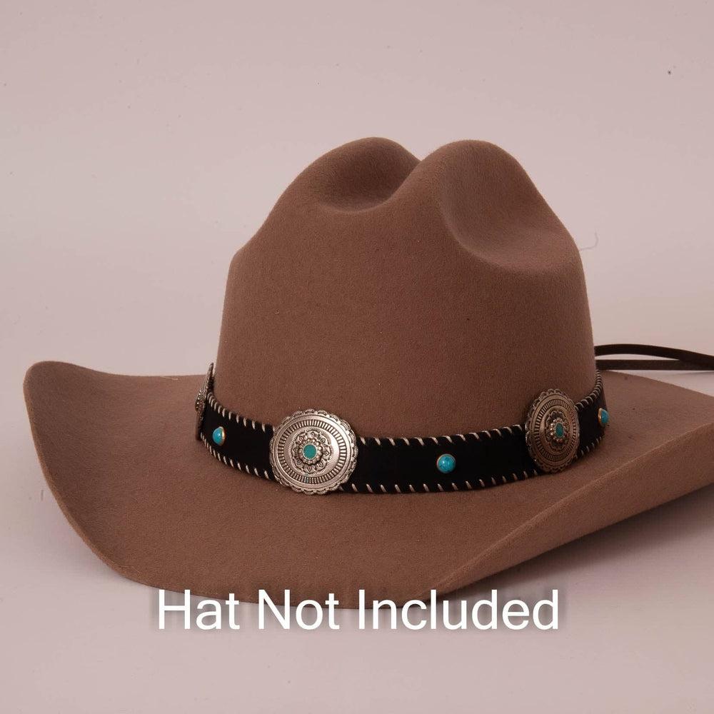 Twilight Concho Band hat band on a brown hat