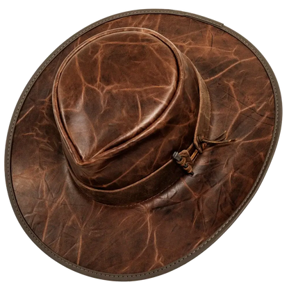 unforgiven brown leather outback top angled view