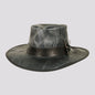 Unforgiven | Mens Wide Brim Bison Leather Outback Hat