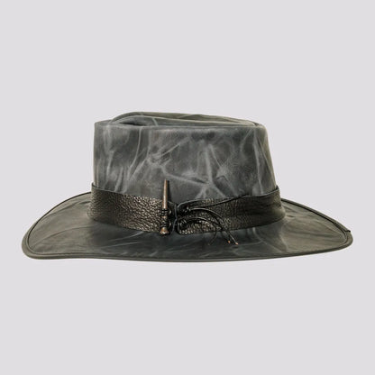 Unforgiven | Mens Wide Brim Bison Leather Outback Hat