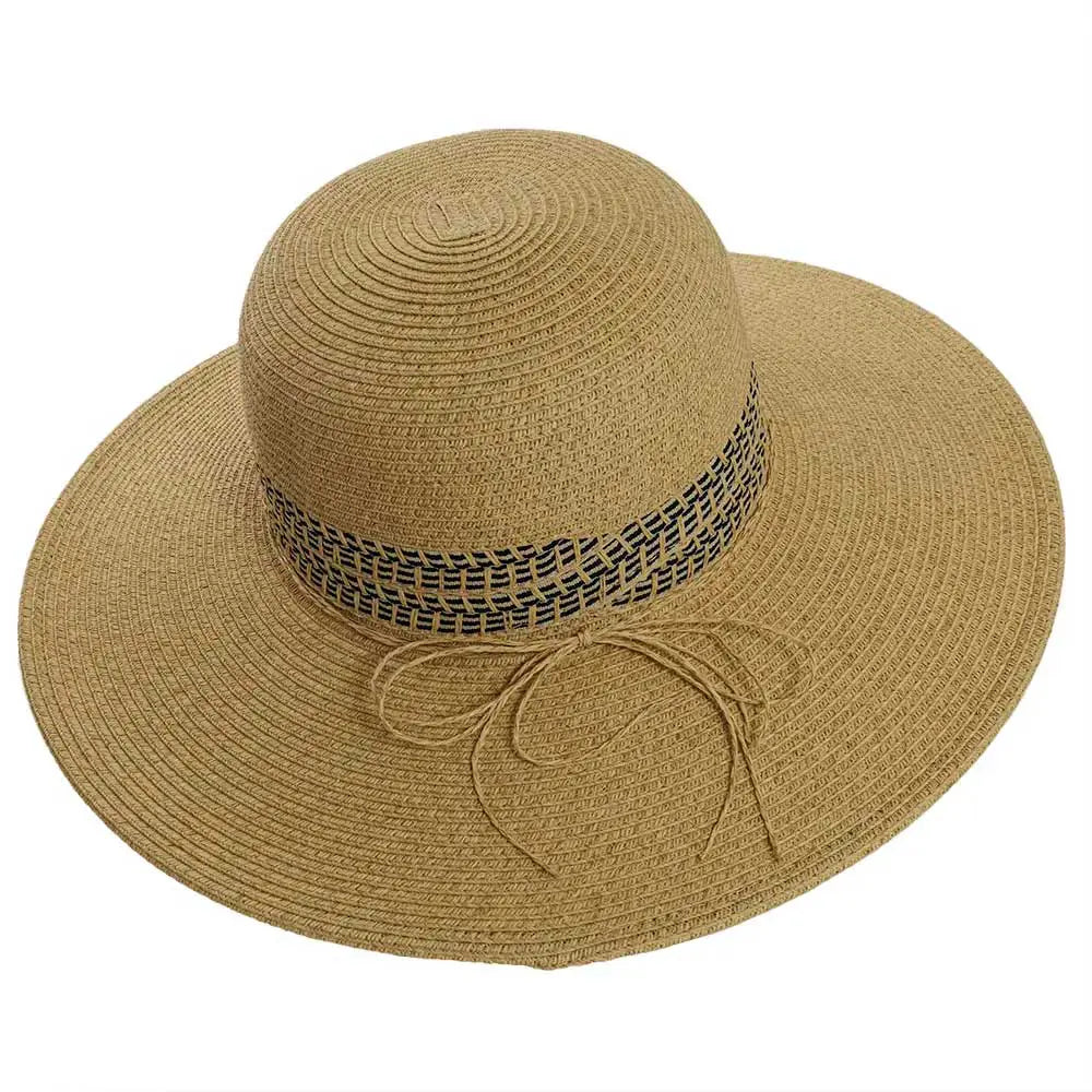 Victoria Womens Natural Sun Straw Hat Top View