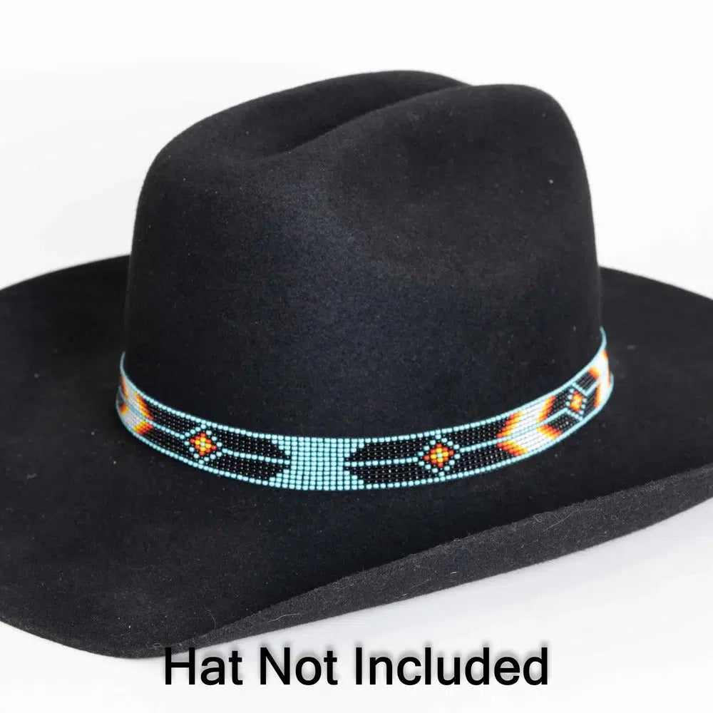 Arapaho multicolor beaded hat band by American Hat Makers