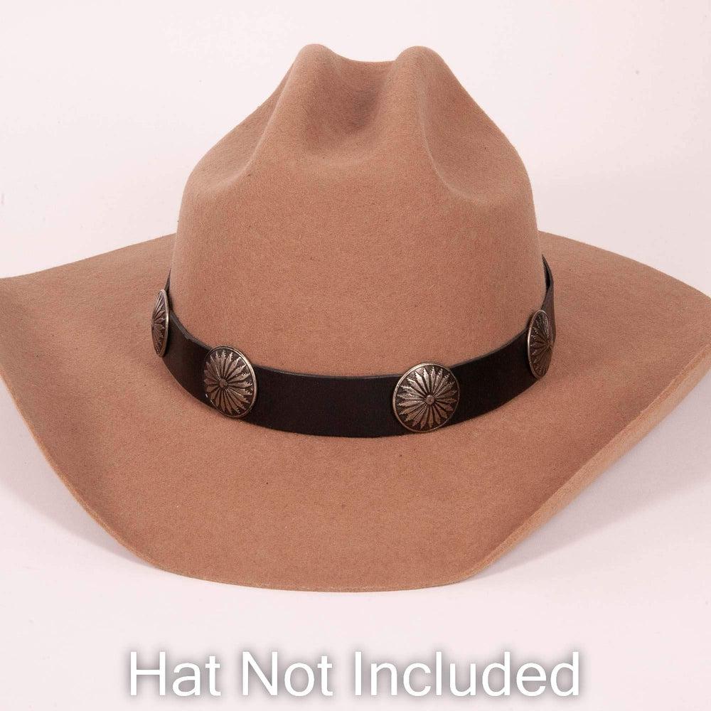 Aztec black hat band on a brown a hat