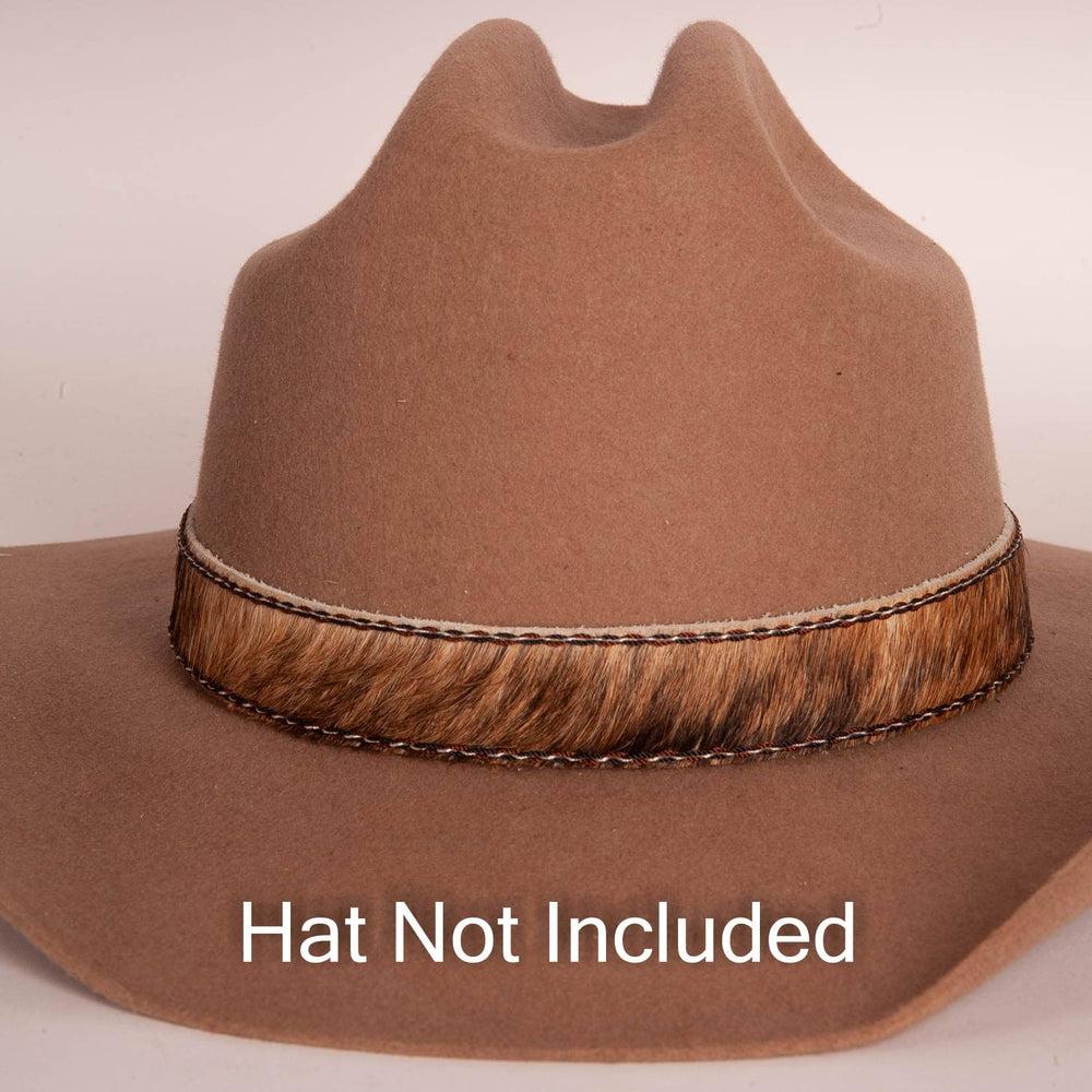 Brindle Hair on Cowboy Hat Band on a brown hat