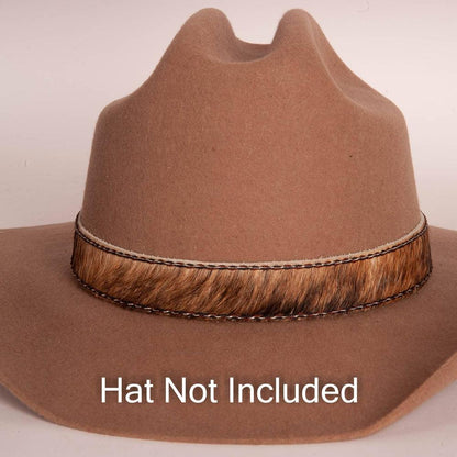 Brindle Hair on Cowboy Hat Band on a brown hat