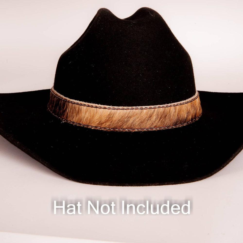 Brindle Hair on Cowboy Hat Band on a black hat