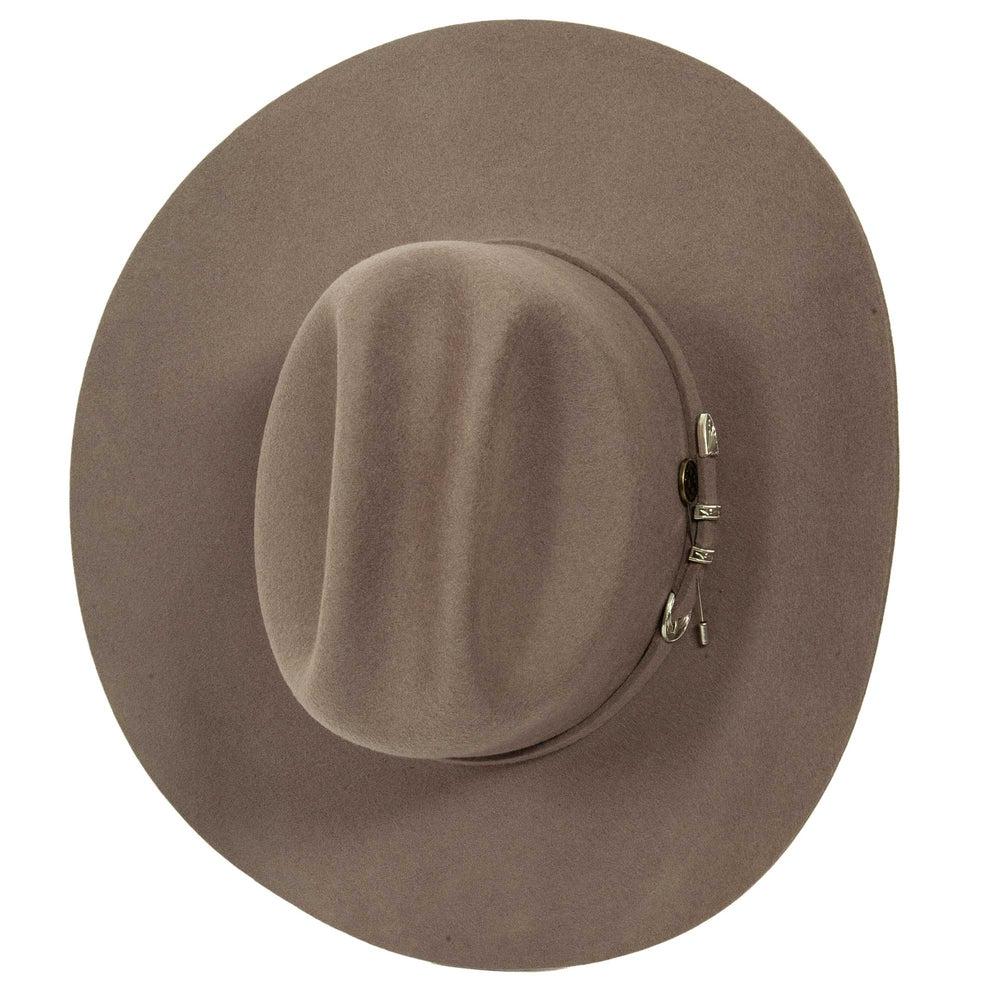 a top view of a Gunsmoke Cattleman Felt Cowboy Hat 