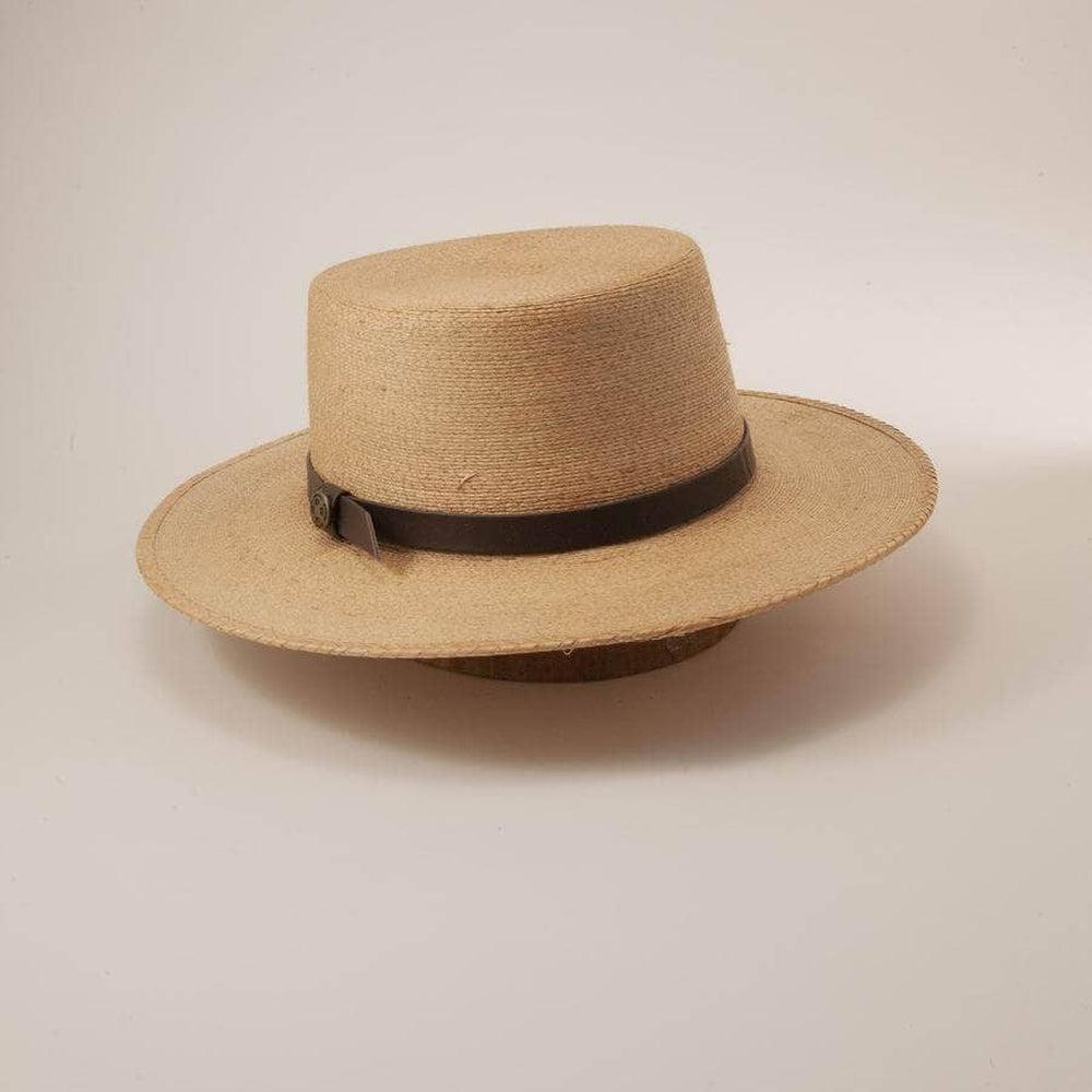 Wide Brim Straw Sun Hat - Cozumel angled view