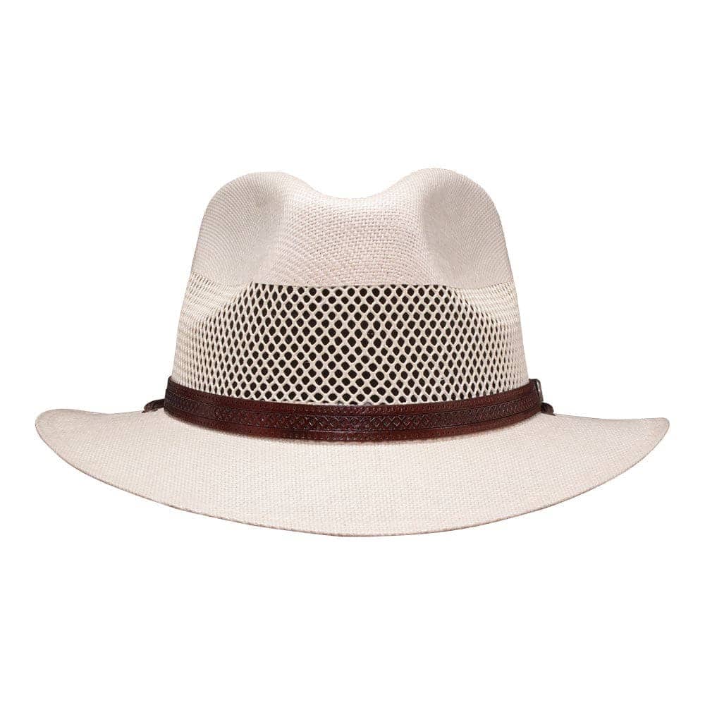 Front view of Milan Cream Straw Fedora Hat