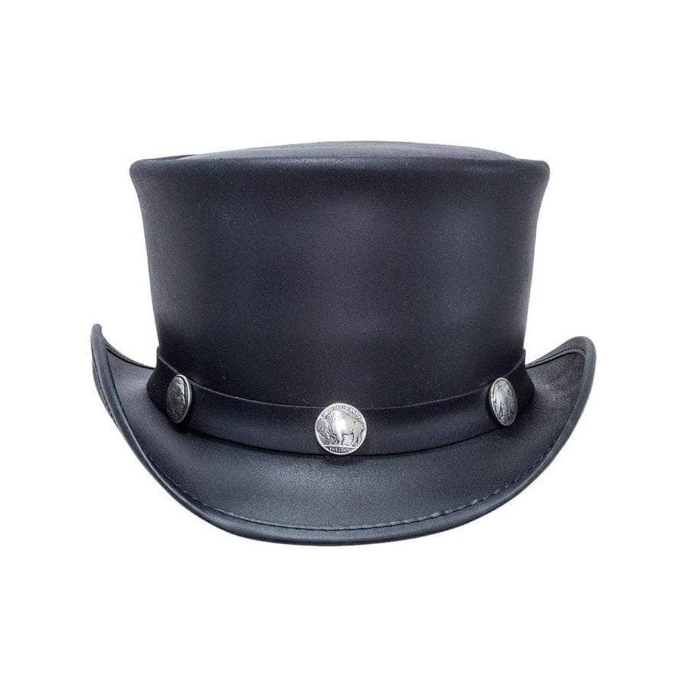 El Dorado  Black Leather Top Hat with a Buffalo Band by American Hat Makers