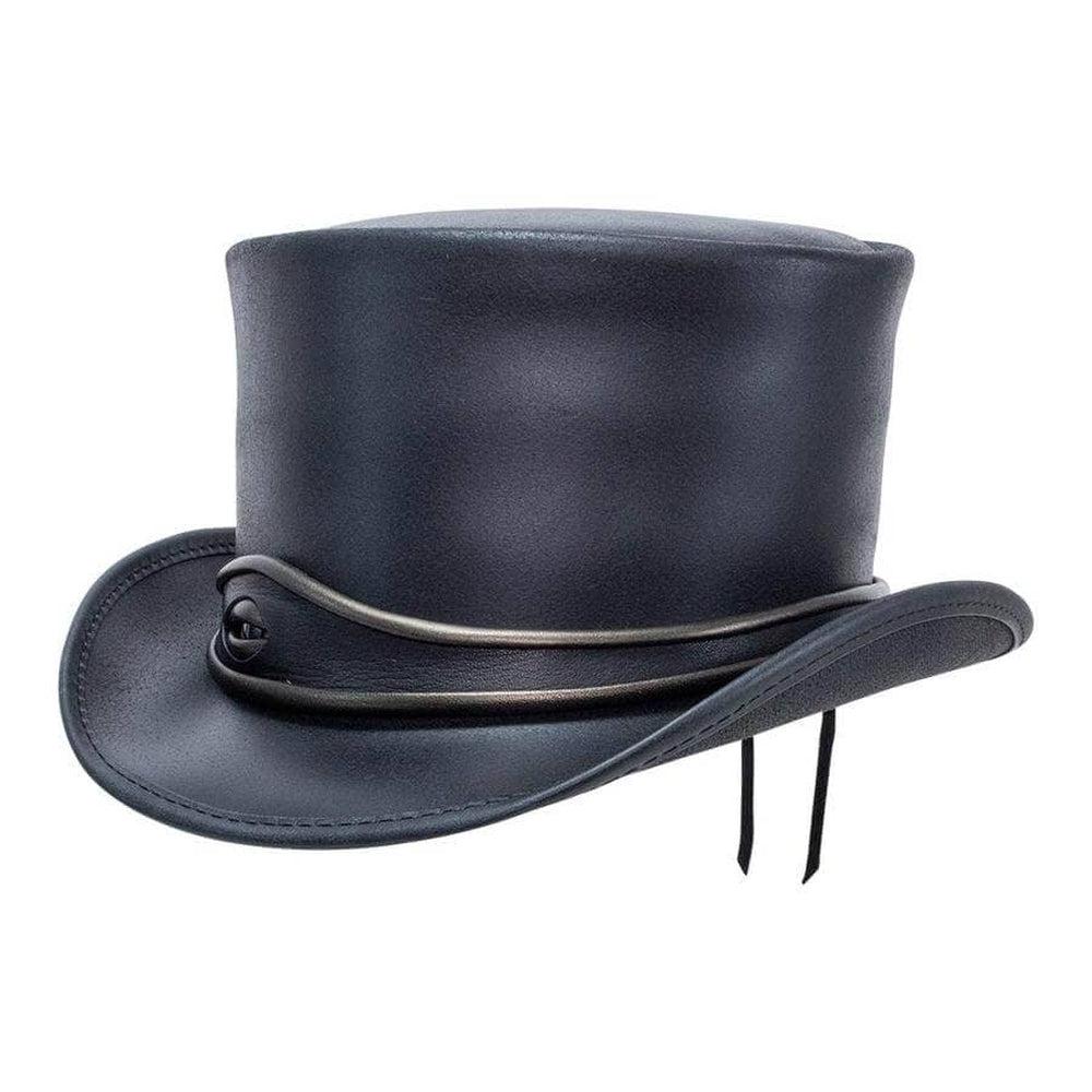 El Dorado Black Leather Top Hat with Eye Band by American Hat Makers