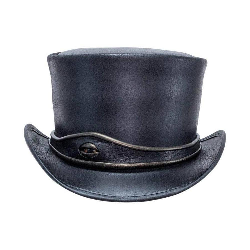 El Dorado Black Leather Top Hat with Eye Band by American Hat Makers