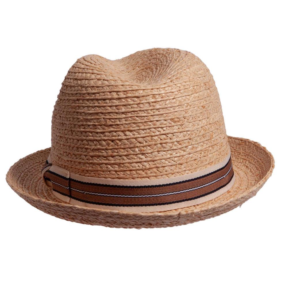 Natural Straw Fedora Trilby back view