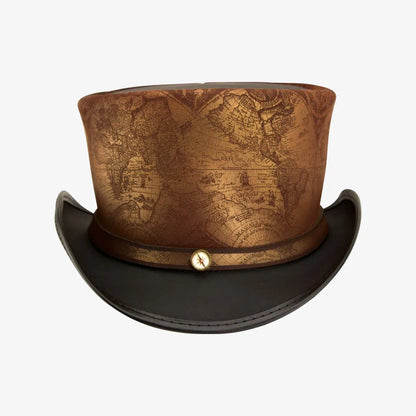 hAtlas | Mens Black Genuine Leather Top Hat
