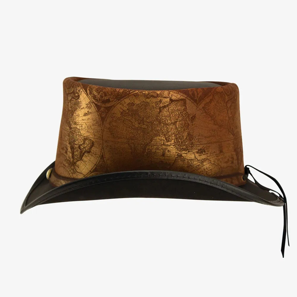 hAtlas | Mens Black Genuine Leather Top Hat