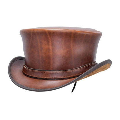 Hampton Cyprus Tan Leather Top Hat by American Hat Makers