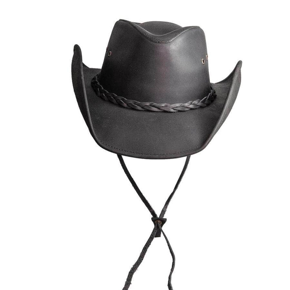 Hollywood Black Leather Cowboy Hat by American Hat Makers