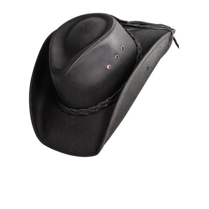 Hollywood Black Leather Cowboy Hat by American Hat Makers