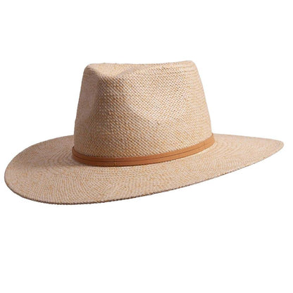 Johvan natural straw sun hat by American Hat Makers front angled view