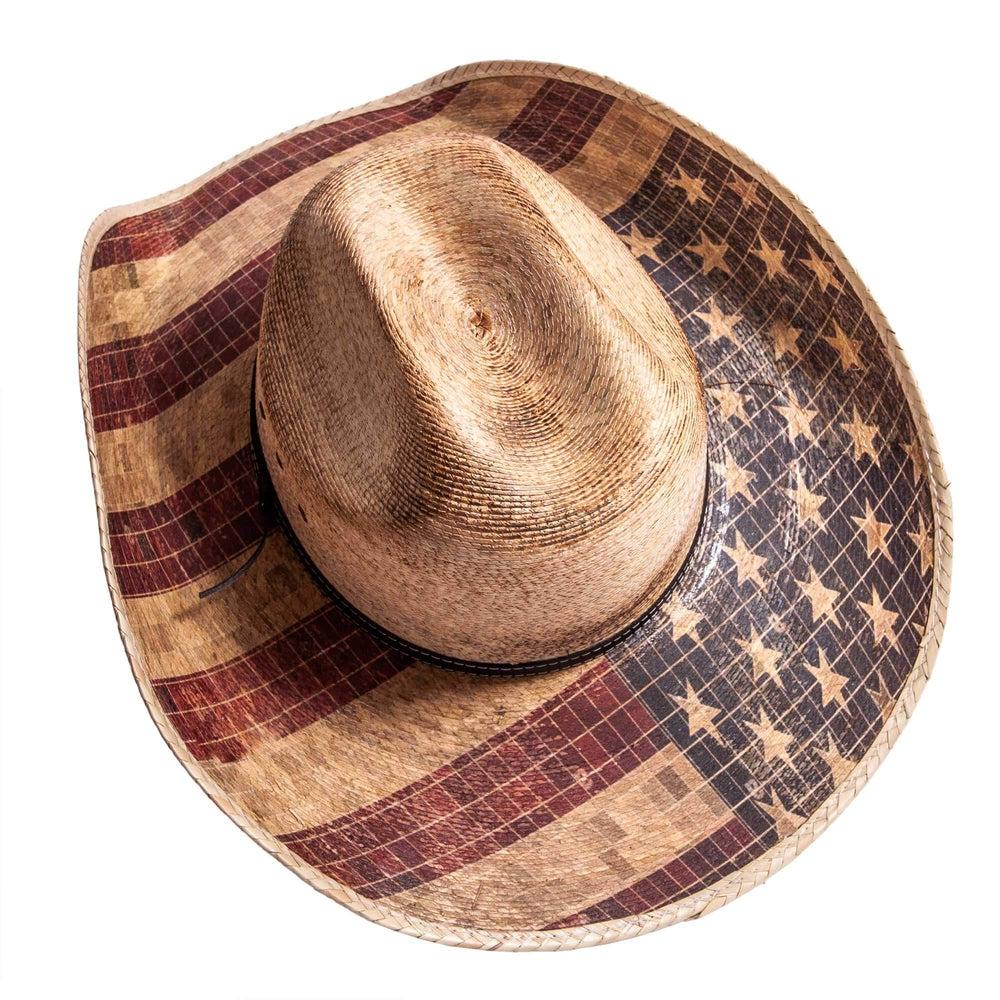 Liberty natural straw cowboy hat by American Hat Makers top view