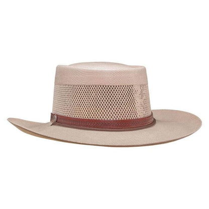 Mens Cream Straw Gambler Hat - Madrid