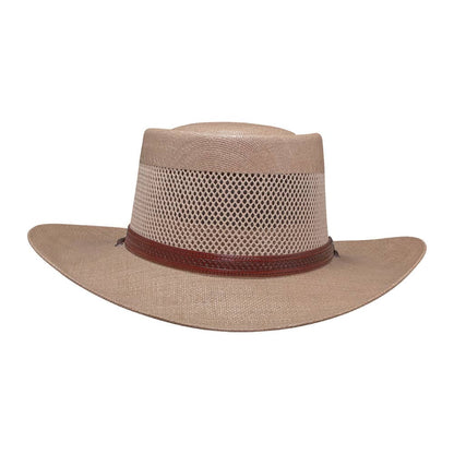 Madrid Tan Straw Pork Pie Sun Hat by American Hat Makers