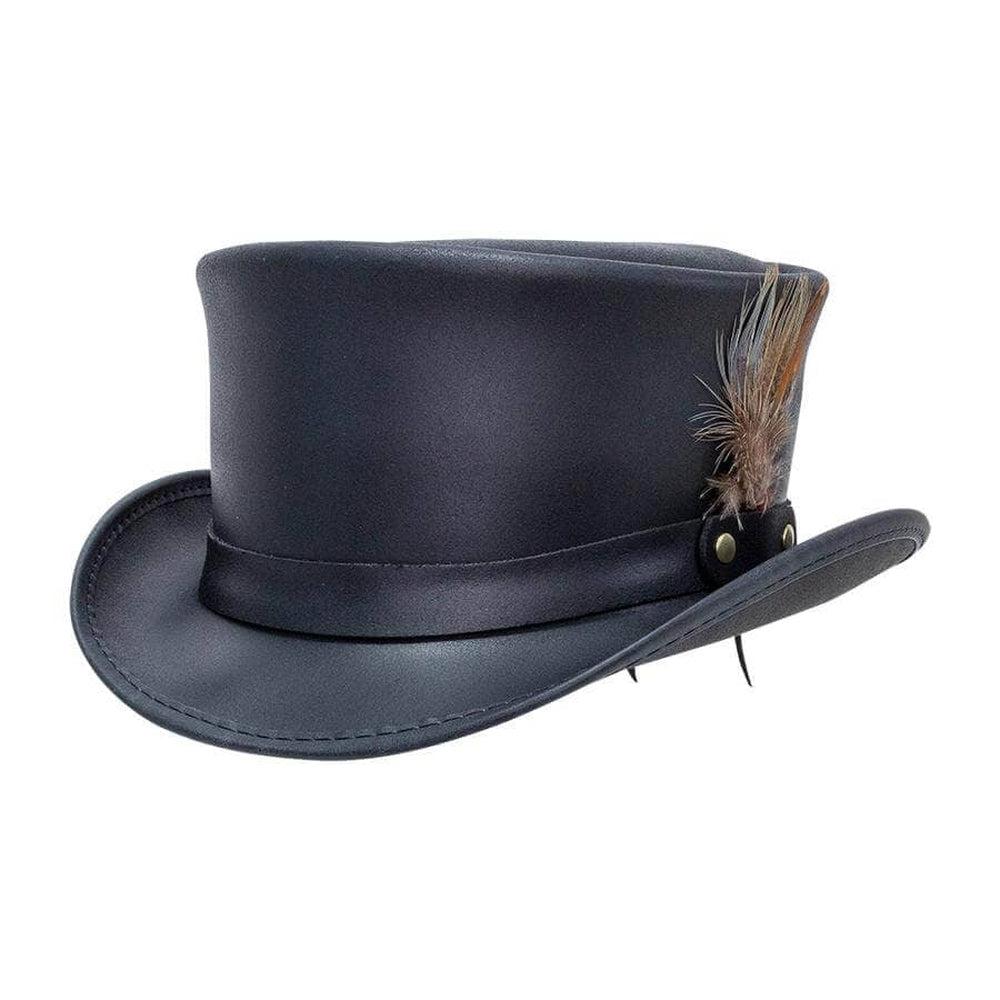 Marlow Black Finished Top Hat with LT Band Crown  by American Hat Makers