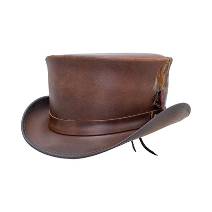 Marlow Brown Finished Top Hat with LT Band by American Hat Makers