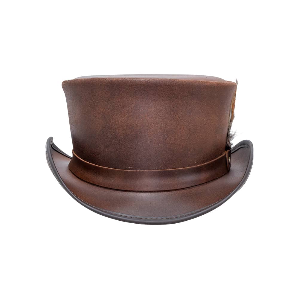 Marlow Brown Finished Top Hat with LT Band by American Hat Makers