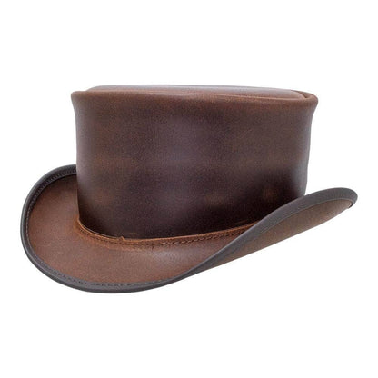 Unbanded Marlow Brown Top Hat by American Hat Makers