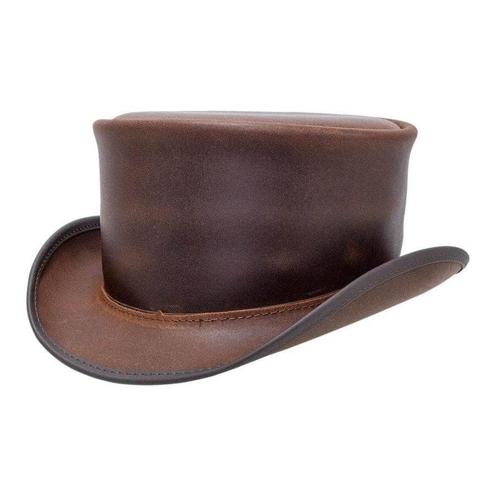 Unbanded Brown Marlow Top Hat by American Hat Makers