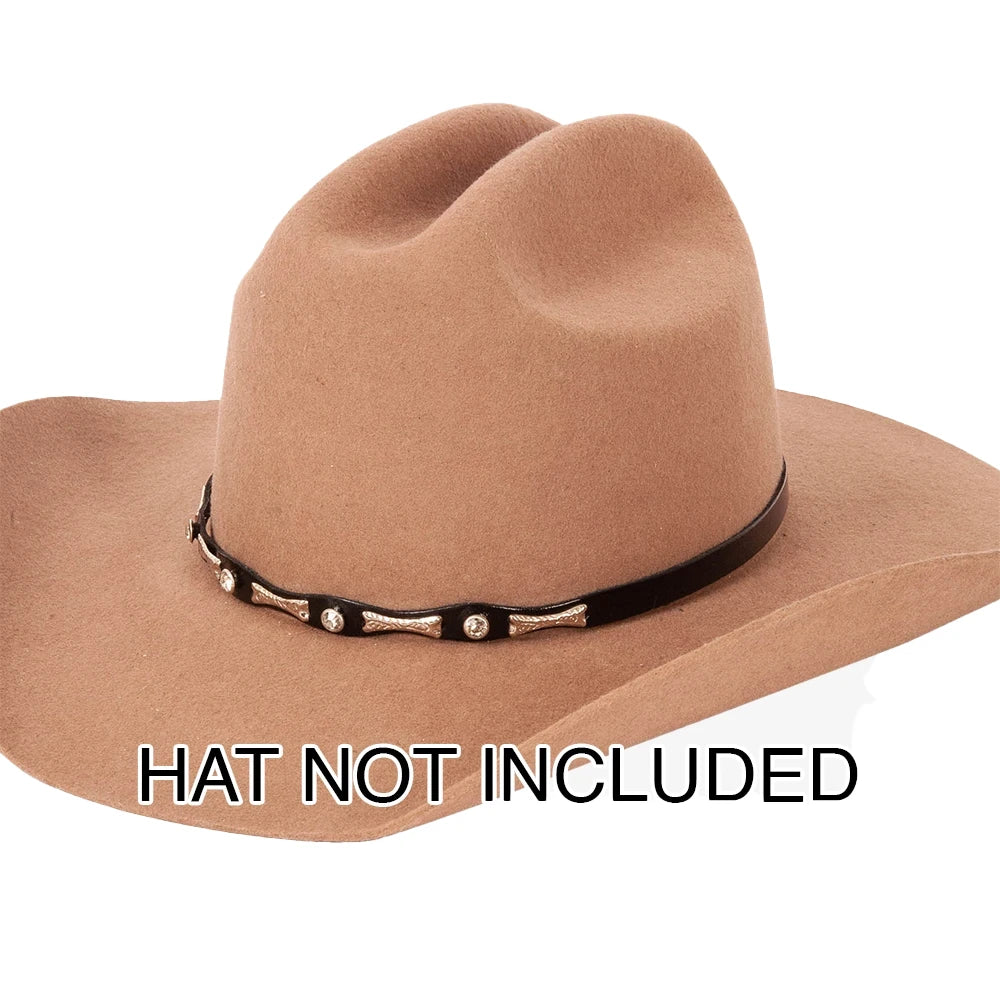 Memphis | Black Leather Hat Band with Southwestern Print