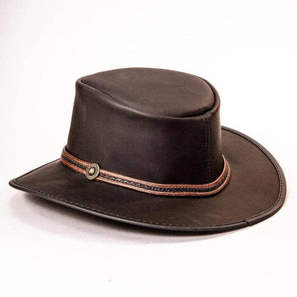 Midnight Black Rider Leather Hat by American Hat Makers