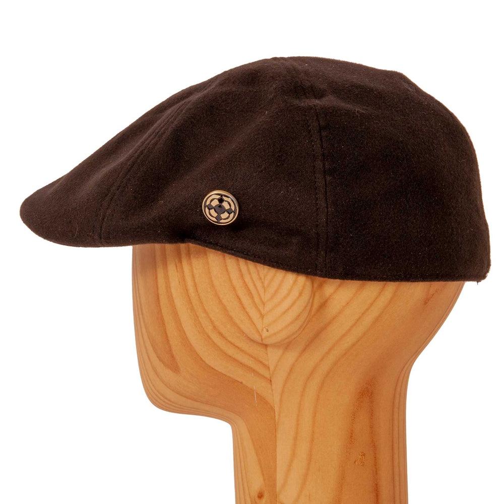 A side view of a Model C Black Cotton Cap 