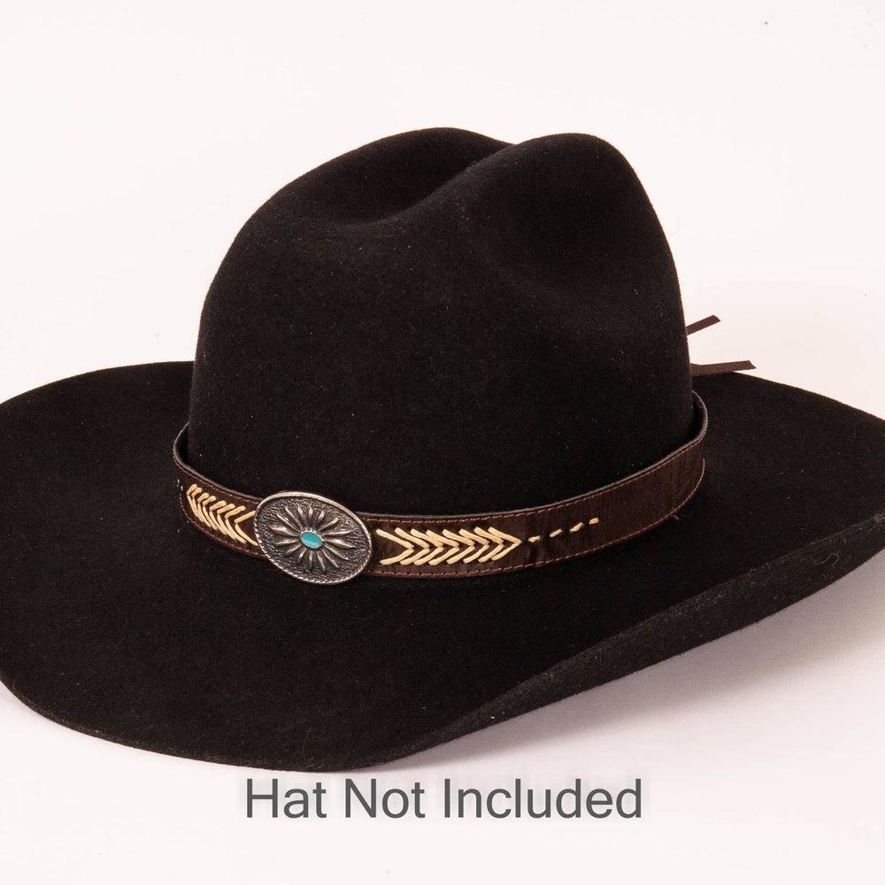 Ottawa Brown Hat Band on a black felt hat