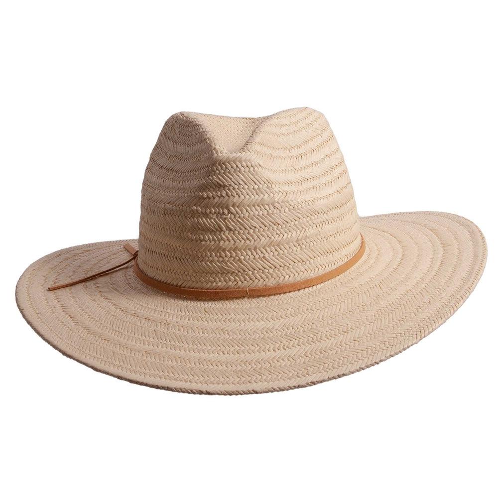 A back view of Paulo brown straw sun hat 