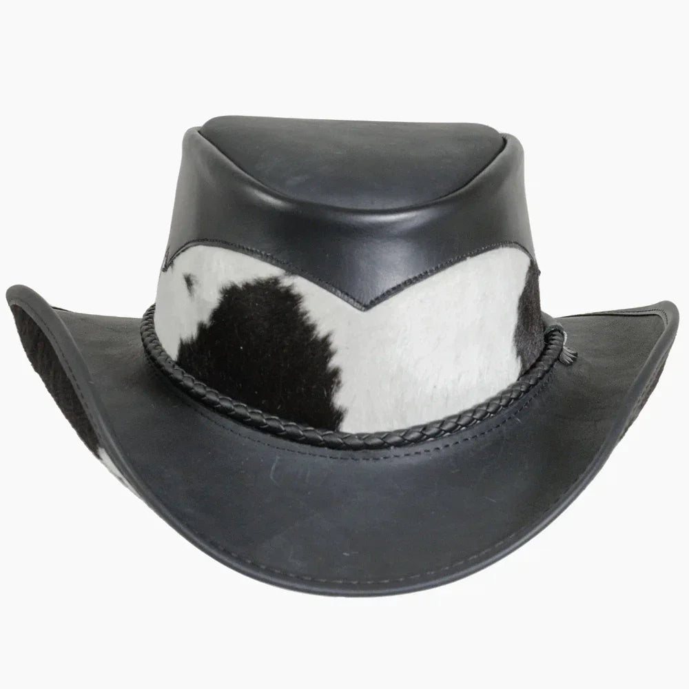 Pinto Black front leather cowboy hat