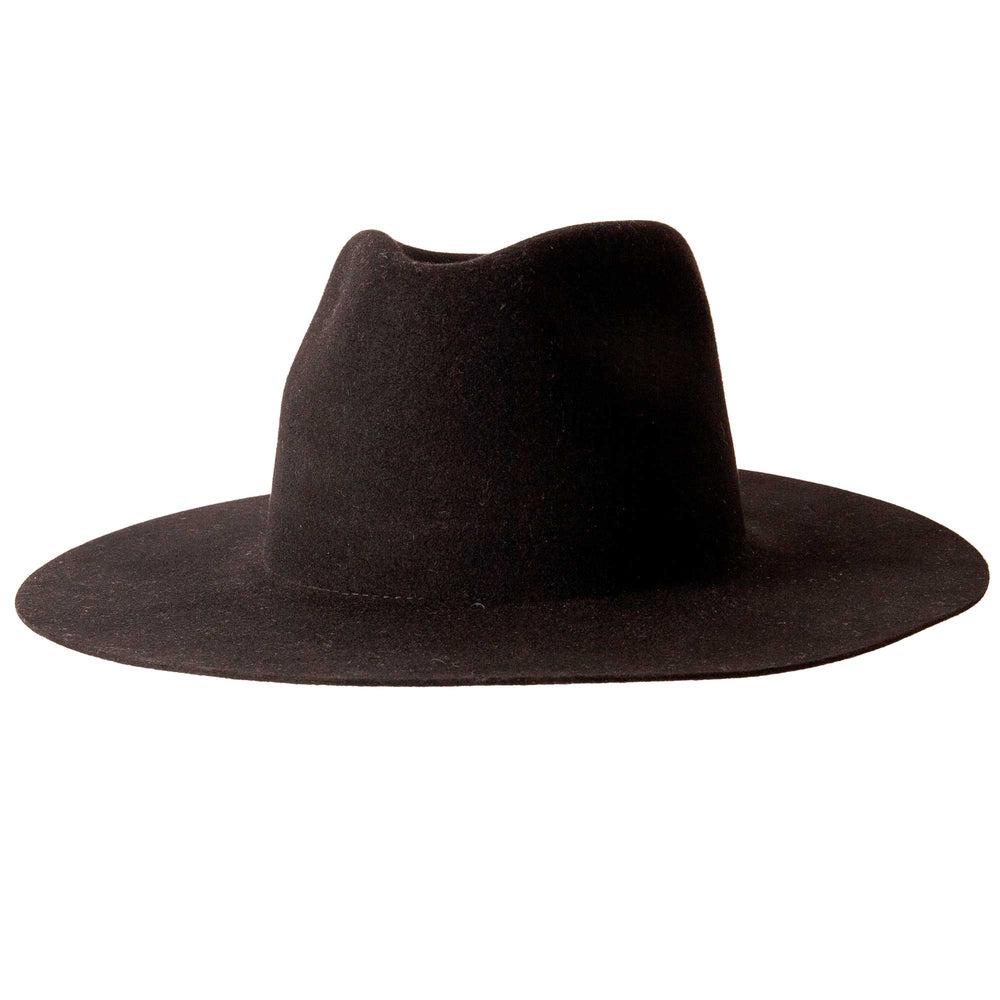 Black Rancher Felt Fedora Hat by American hat Makers angled view