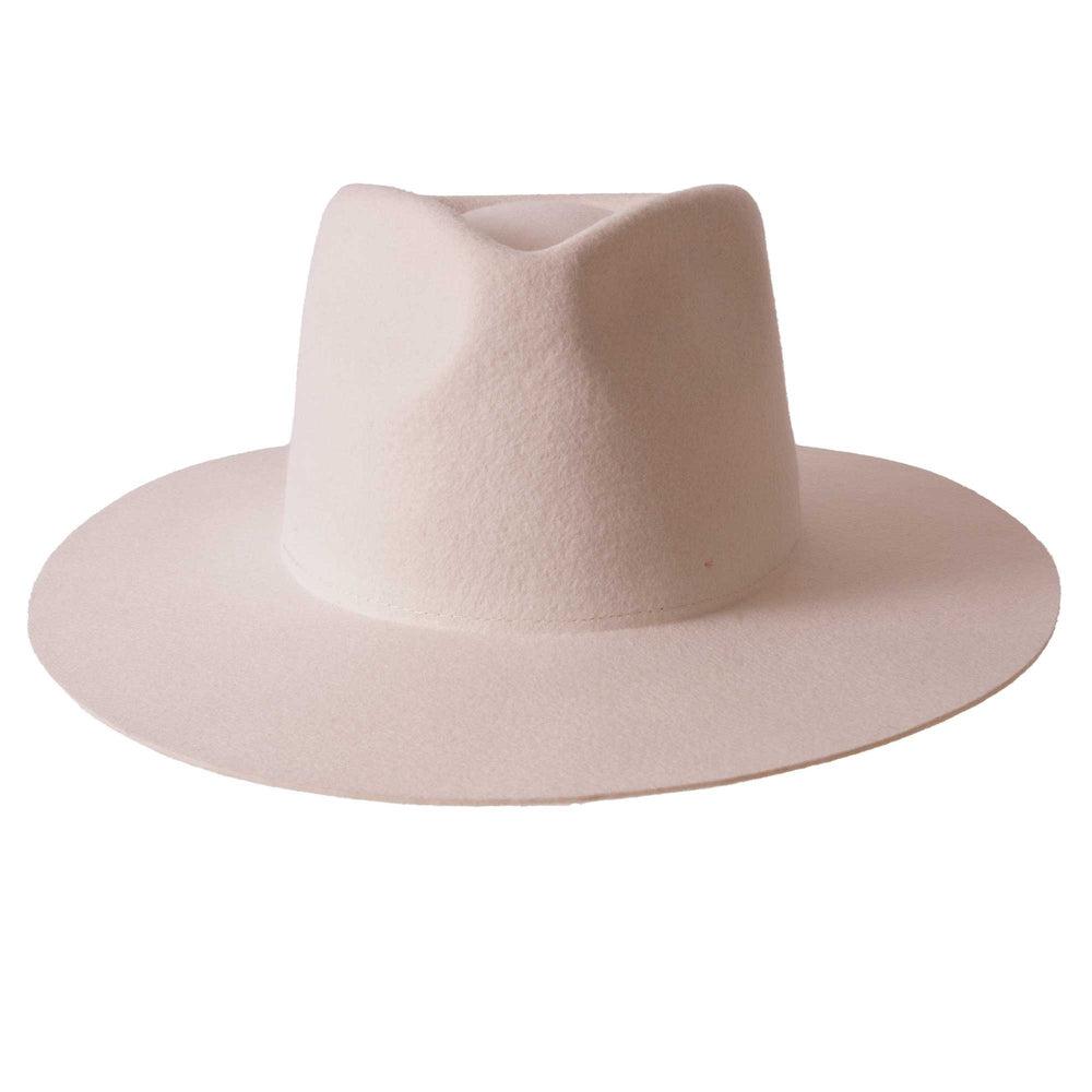 white felt fedora by american hat makers front view