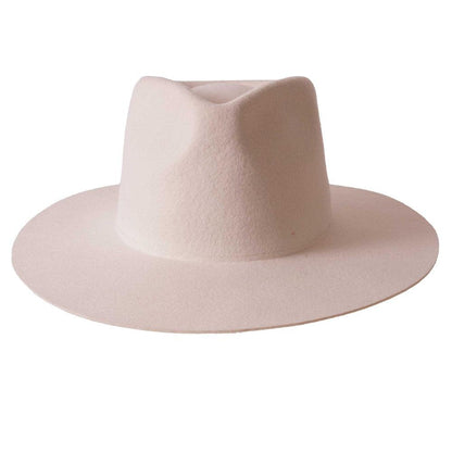 white felt fedora by american hat makers front view