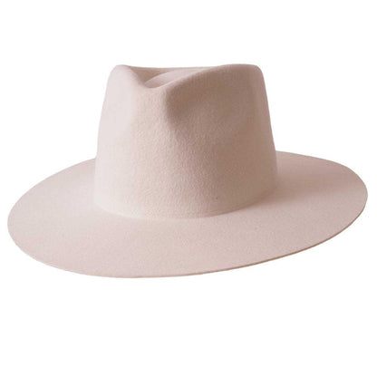 womens rancher white fedora side angled view