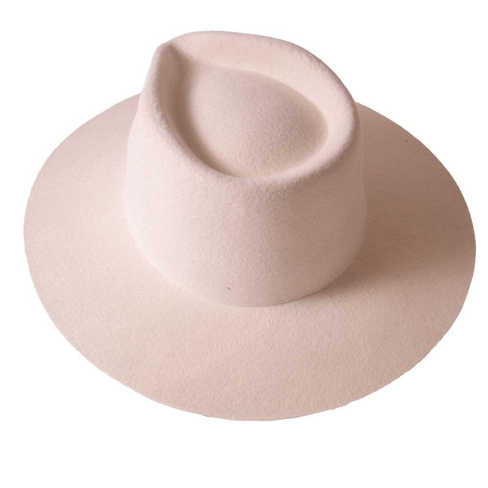 womens rancher white fedora back view