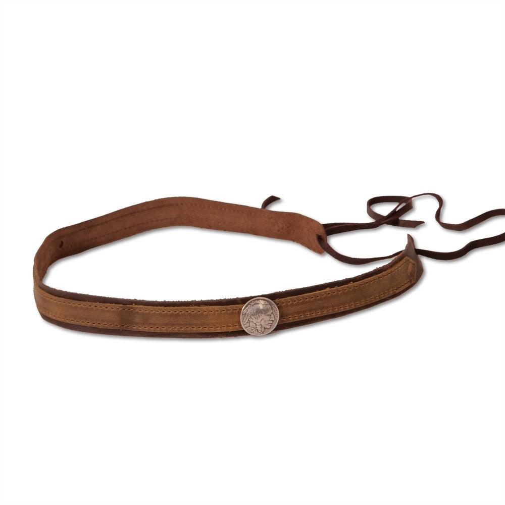 A side view of a Ranger Burnt Honey Cowhide Leather Band 