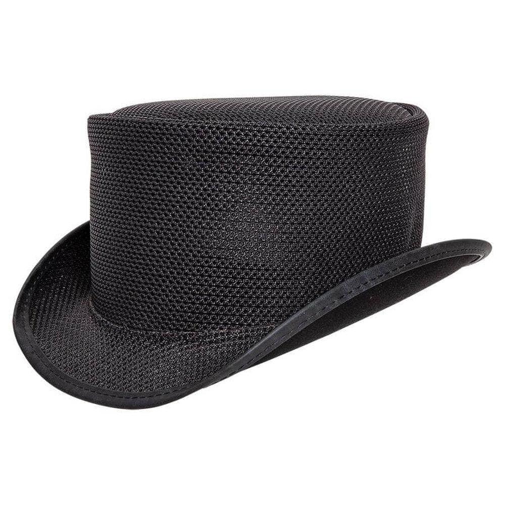 Unbanded Rogue Black Mesh Top Hat by American Hat Makers