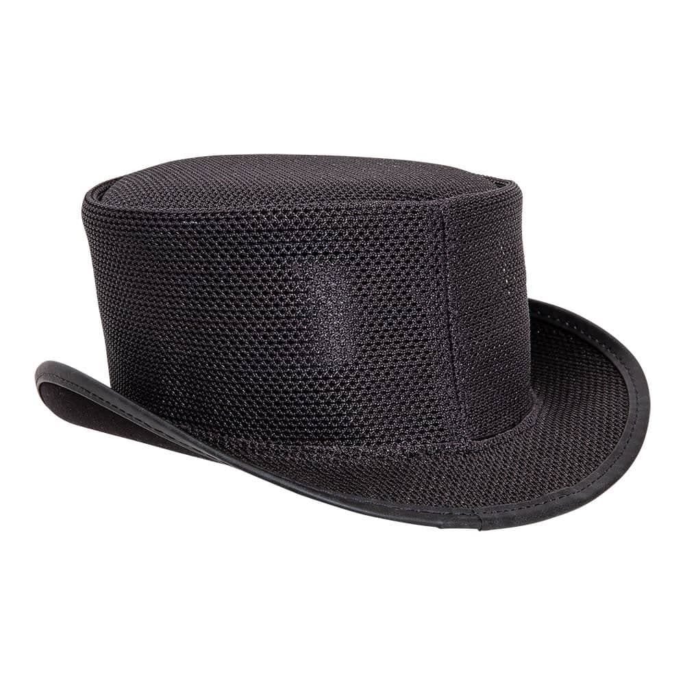 Unbanded Rogue Black Mesh Top Hat by American Hat Makers