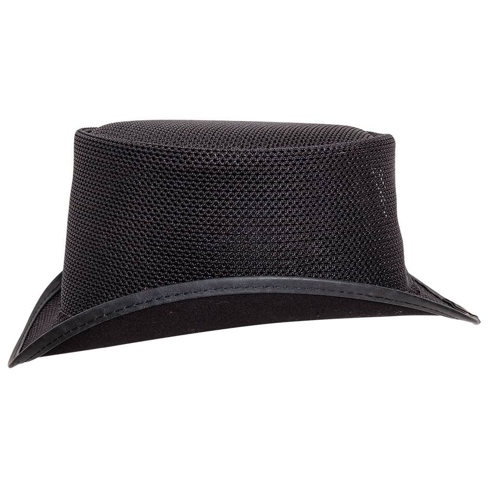 Unbanded Rogue Black Mesh Top Hat by American Hat Makers