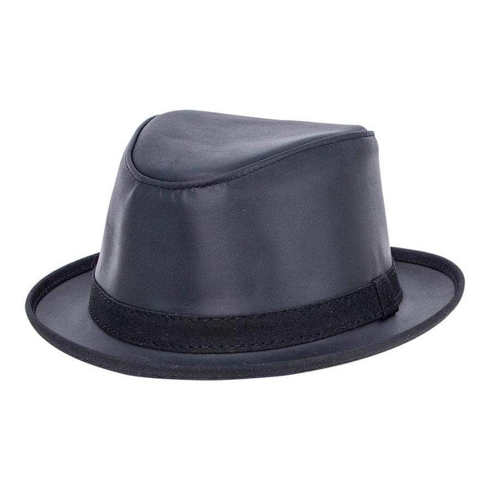 Soho Black Leather Trilby Fedora  by American Hat Makers