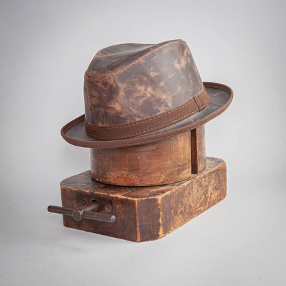 Soho Chocolate Leather Trilby Fedora  by American Hat Makers