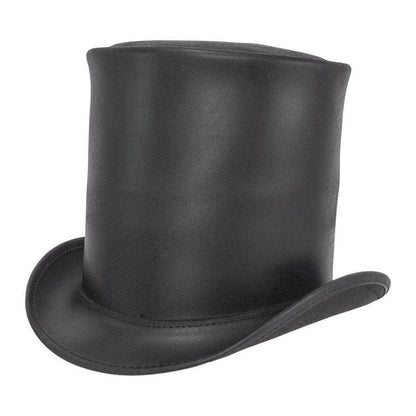 Unbanded Stove Piper Black Finished Top Hat by American Hat Makers